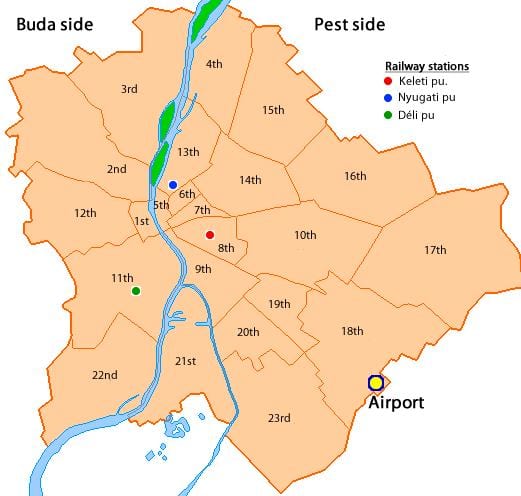 budapeštā 8. rajona karte