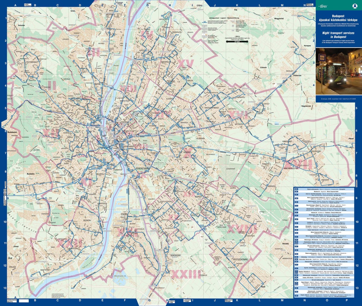 budapeštā nakts autobusu karte