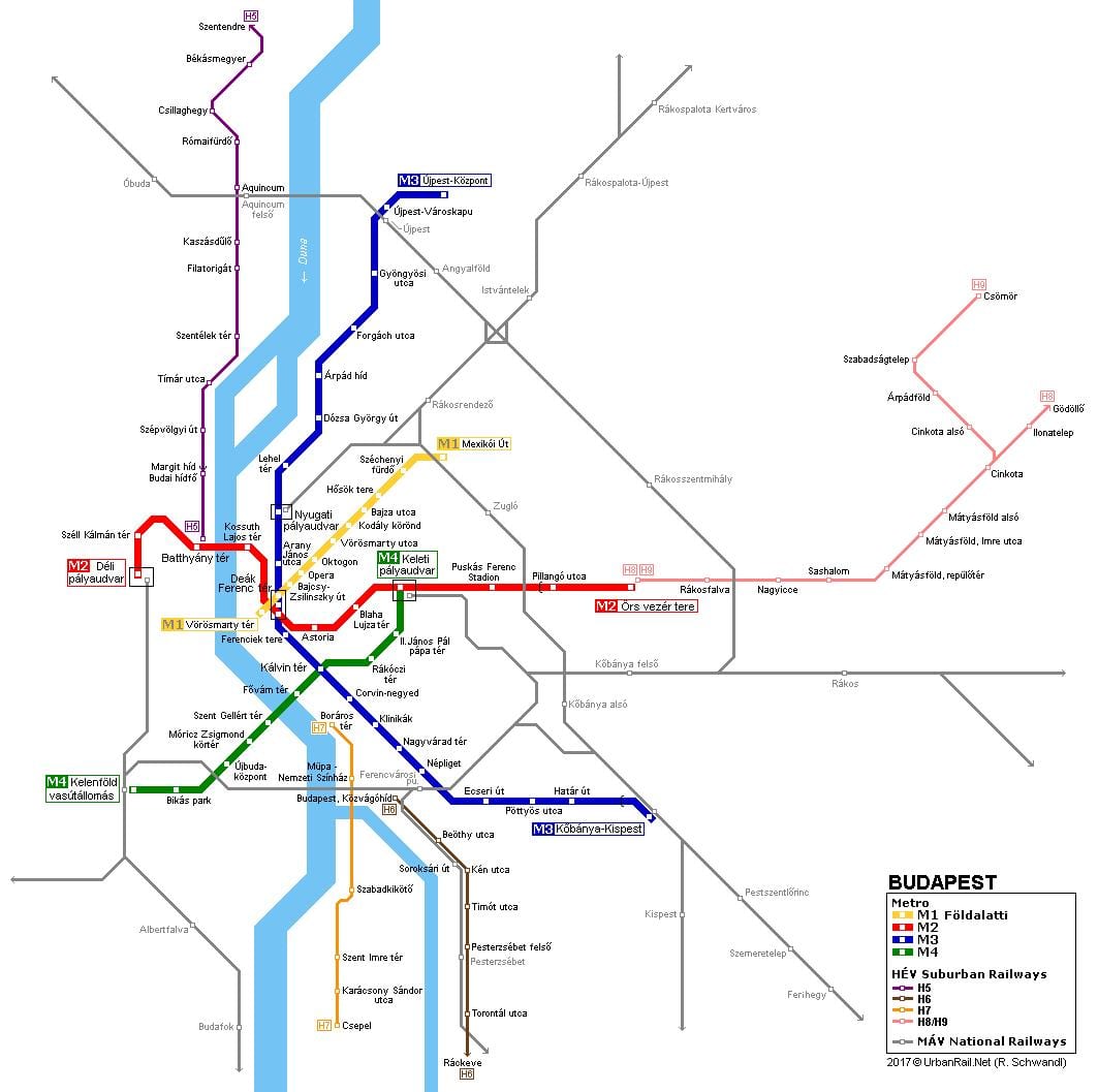 karte budapeštā hev