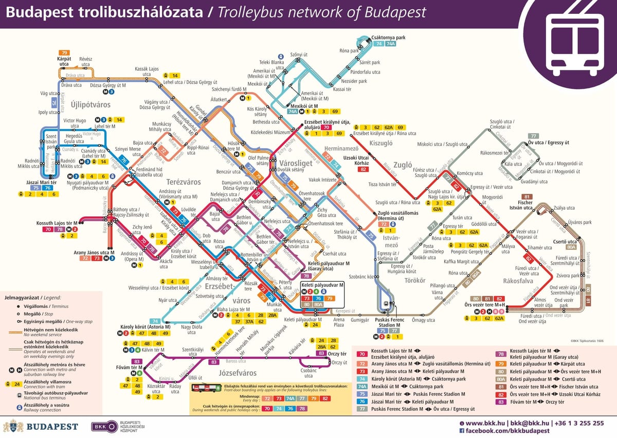 karte budapeštā trolejbusu