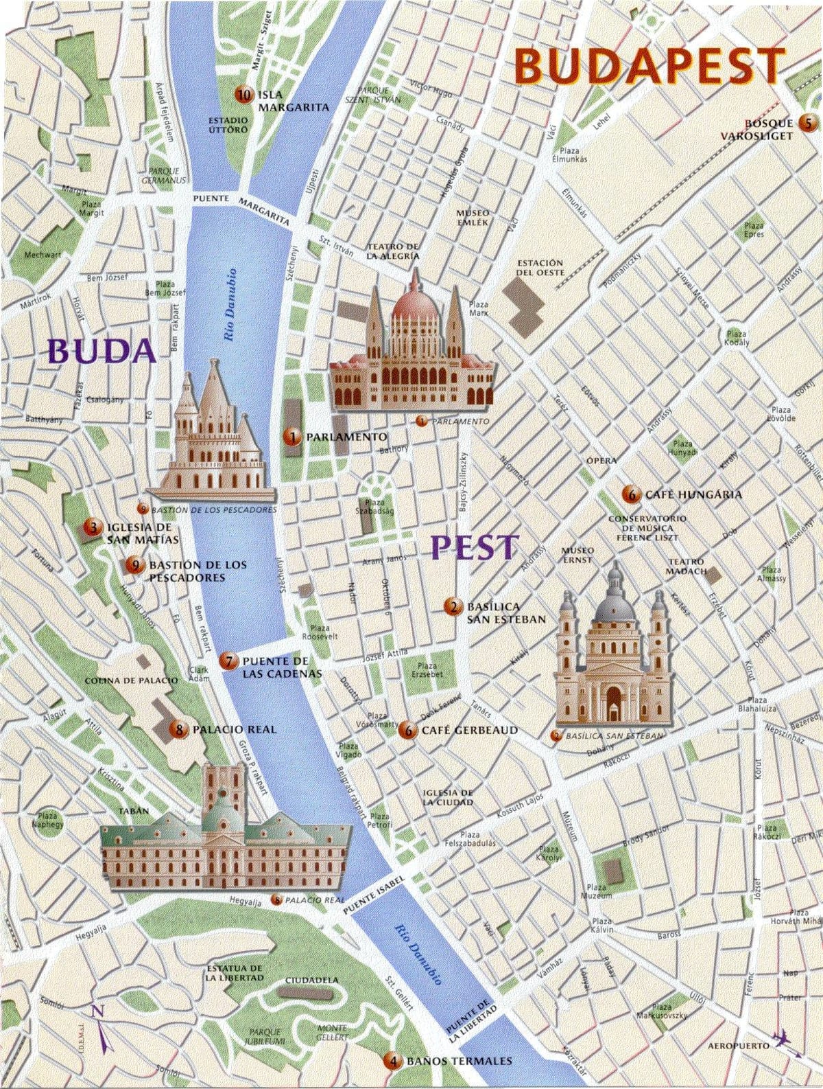 budapeštā orientierus kartē