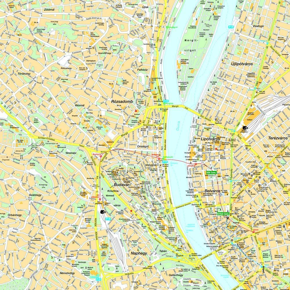 karte budapeštā un apkārtnē