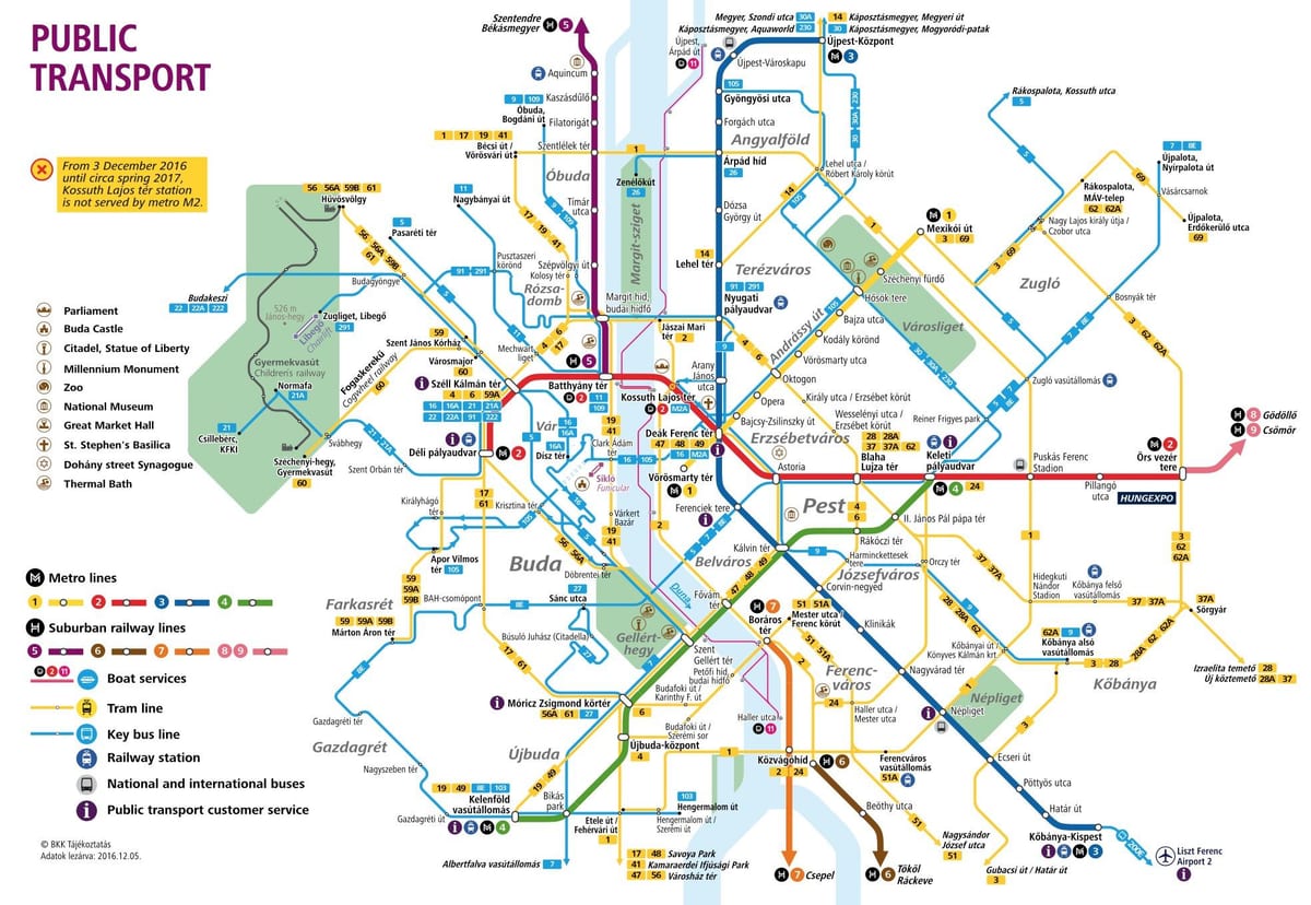 karte budapeštā sabiedriskais transports