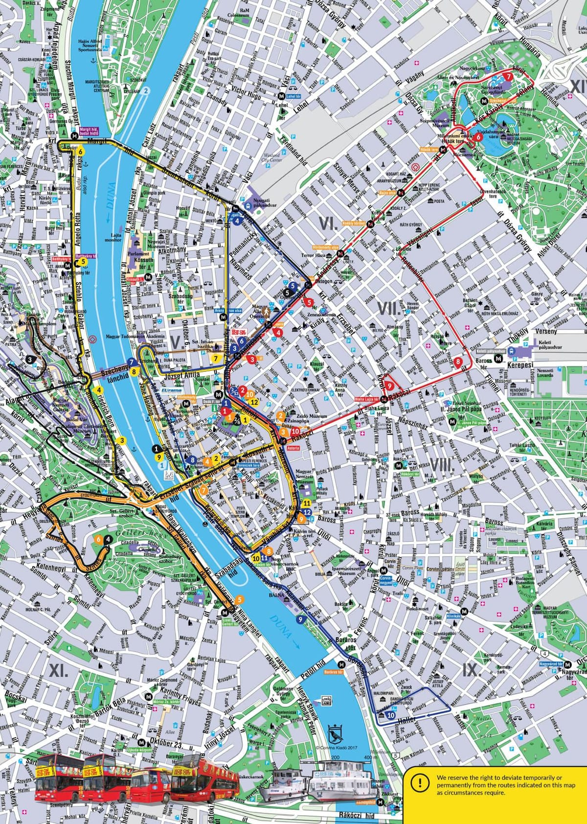 budapeštā, hop on hop off autobuss karte