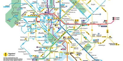 Budapeštā tramvaju karte