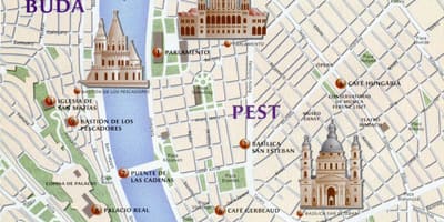 Budapeštā orientierus kartē
