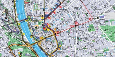 Budapeštā, hop on hop off autobuss karte